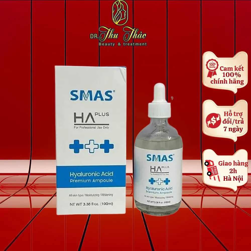 Serum SMAS HA Plus Hyaluronic Acid cấp ẩm, sáng da 100ml