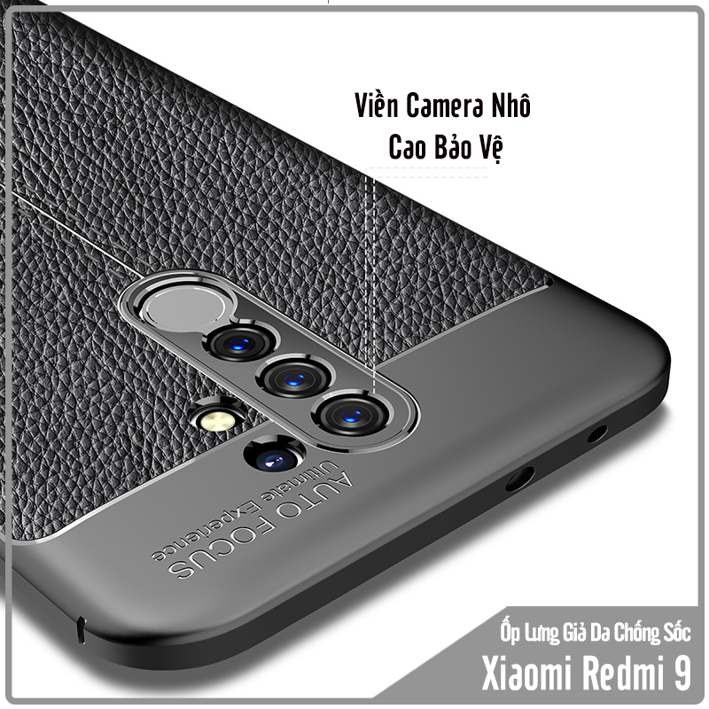 Ốp lưng cho Xiaomi Redmi 9 Giả da chống sốc
