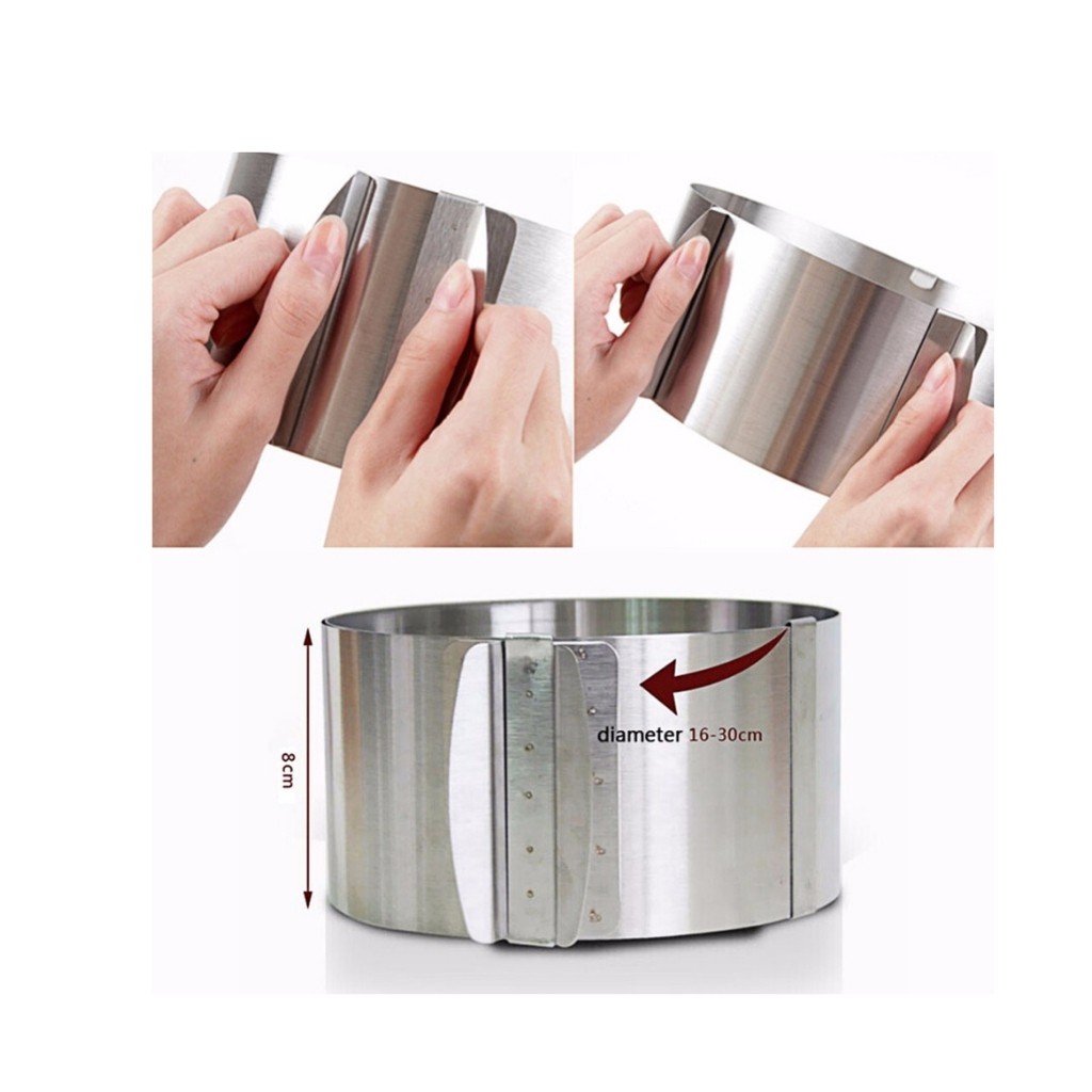 Khuôn Ring Mousse Chỉnh Tròn Thay Đổi Kích Thước