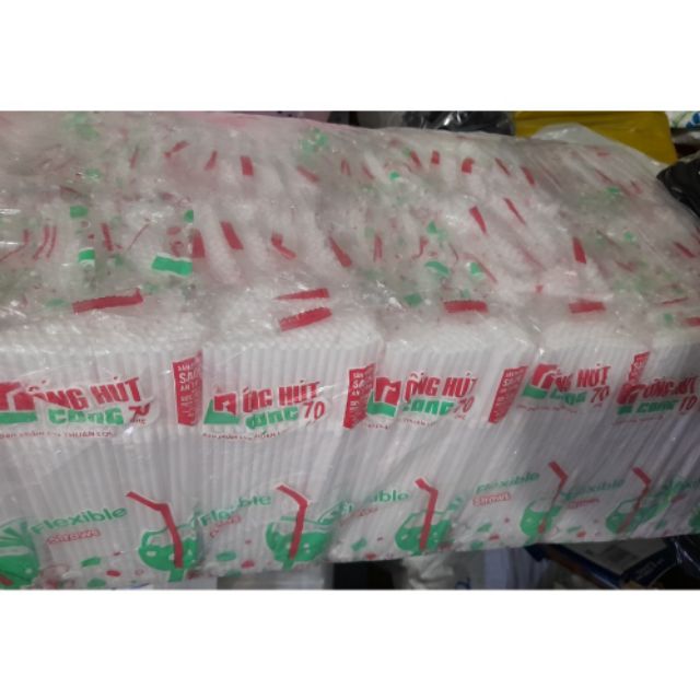 70 Ống Hút Cong Màu