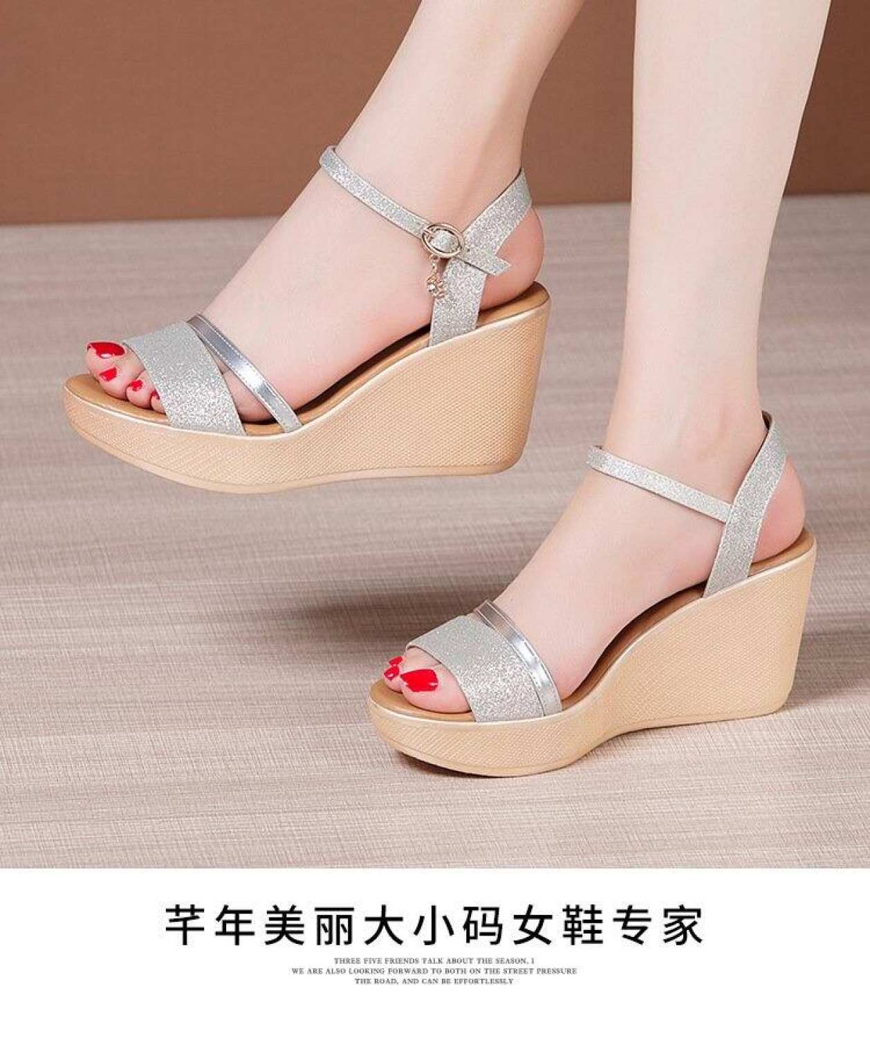Sandal xuồng kim tuyến MS011