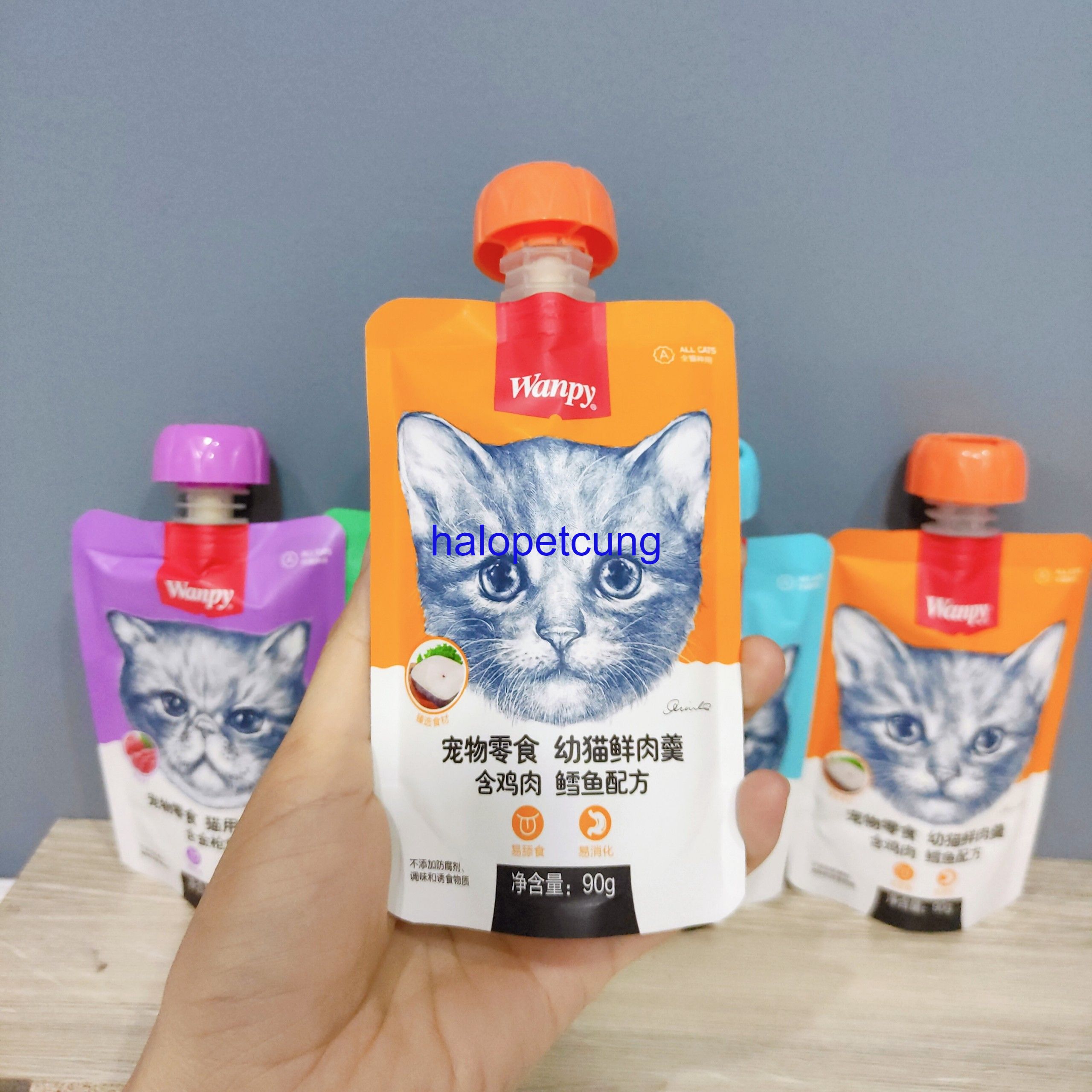 Súp Thưởng Cho Mèo Wanpy Nắp Vặn, Túi 90g
