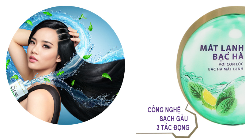 Dầu Gội Clear Bạc Hà Chai 1400G