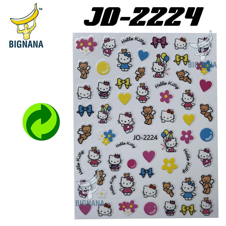 Sticker Nails Hình Dán Chuột Mickey, Hello Kitty, Decal Trang Trí Phong Cách Độc Đáo