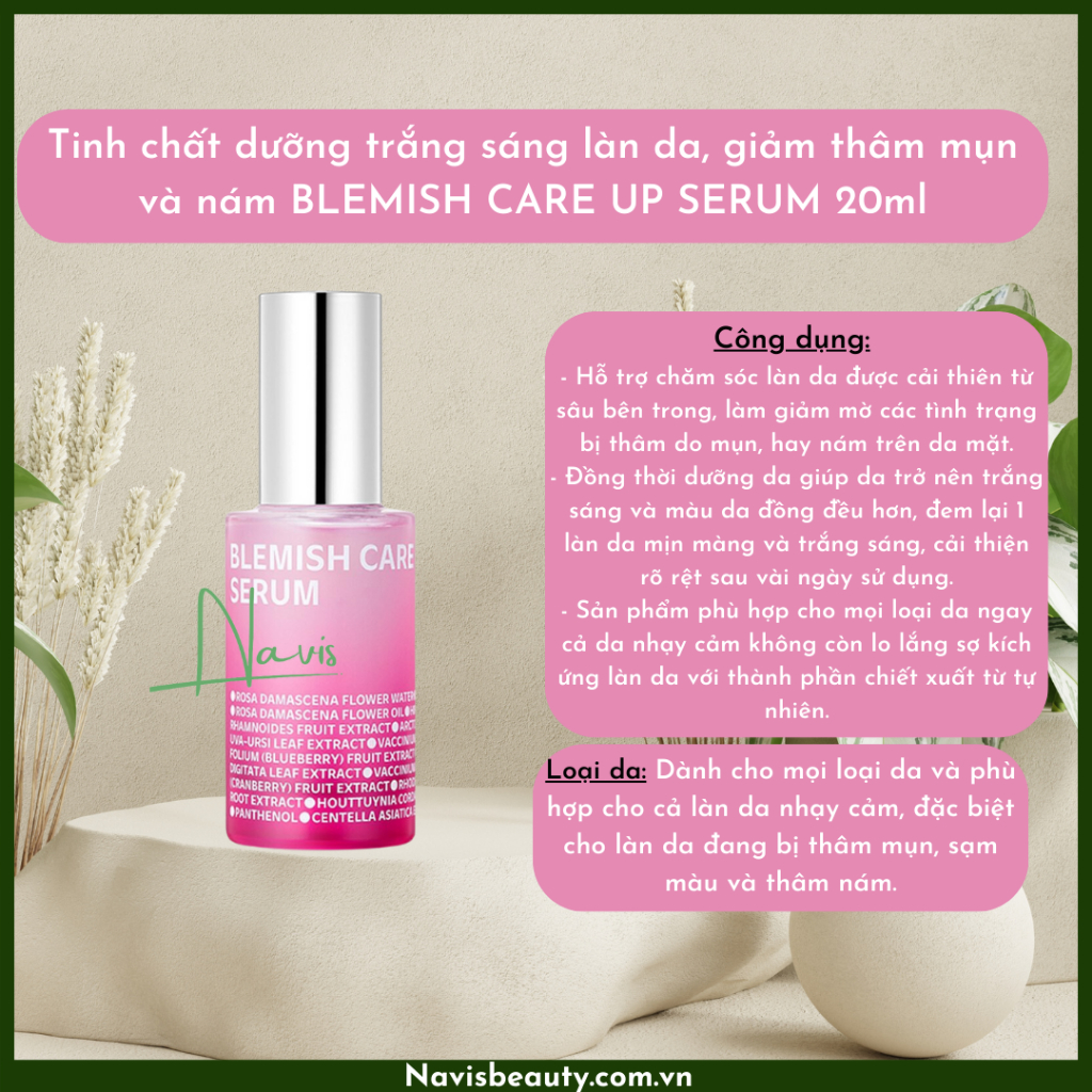 Tinh chất dưỡng trắng sáng làn da, giảm thâm mụn và nám isoi blemish care up serum 20ml