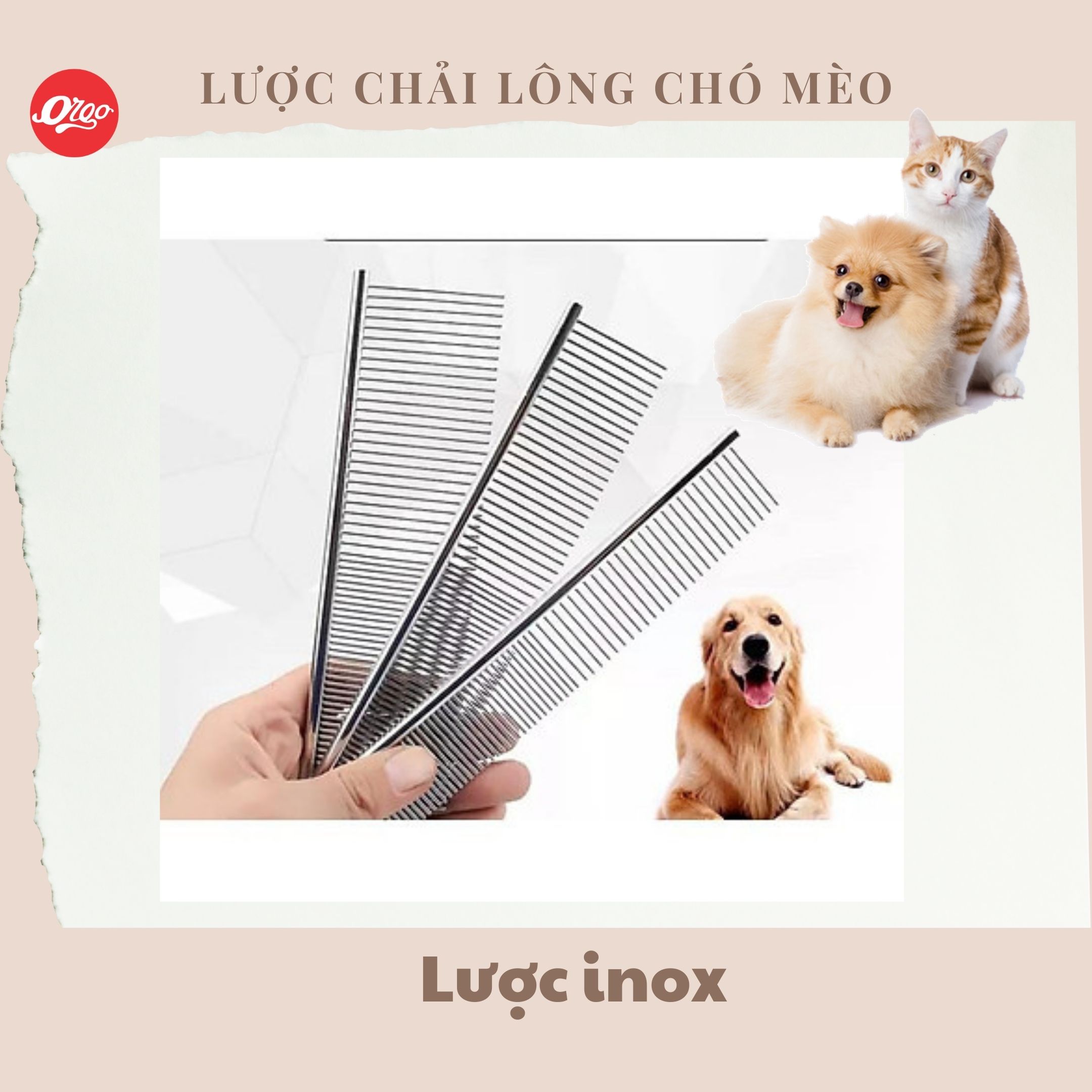 Lược inox- lược chải lông chó mèo