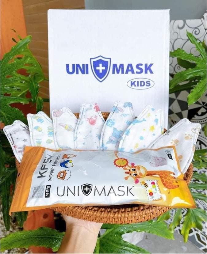 Túi 10 chiếc khẩu trang 4D Unimask KF94 trẻ em (3-7 tuổi)