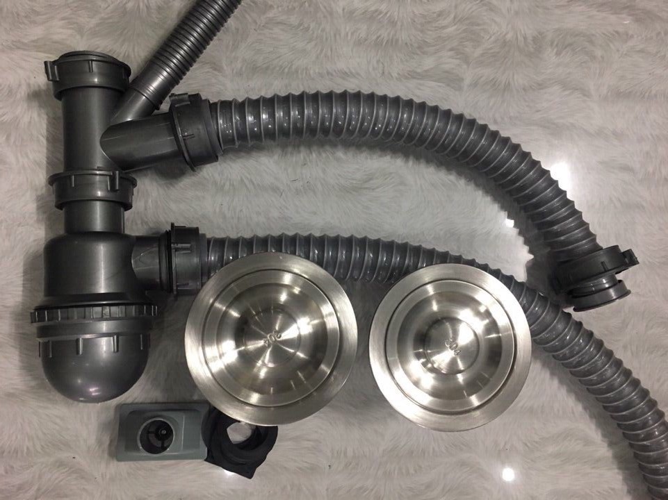 [HCM]Bộ xả | xi phông chậu rửa chén - bát đôi phi 110