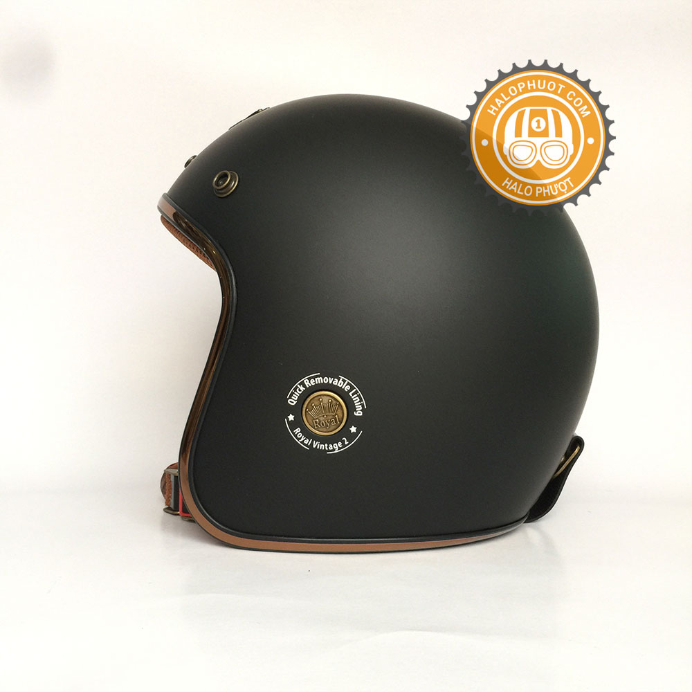 Nón bảo hiểm 3/4 Royal M20C Đen nhám cao cấp (Lót tháo rời)