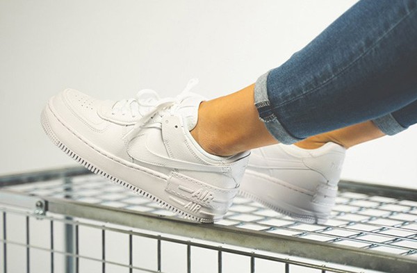 Giày Thể Thao Sneaker Nam, Nữ Air Force 1 Shadow - All White