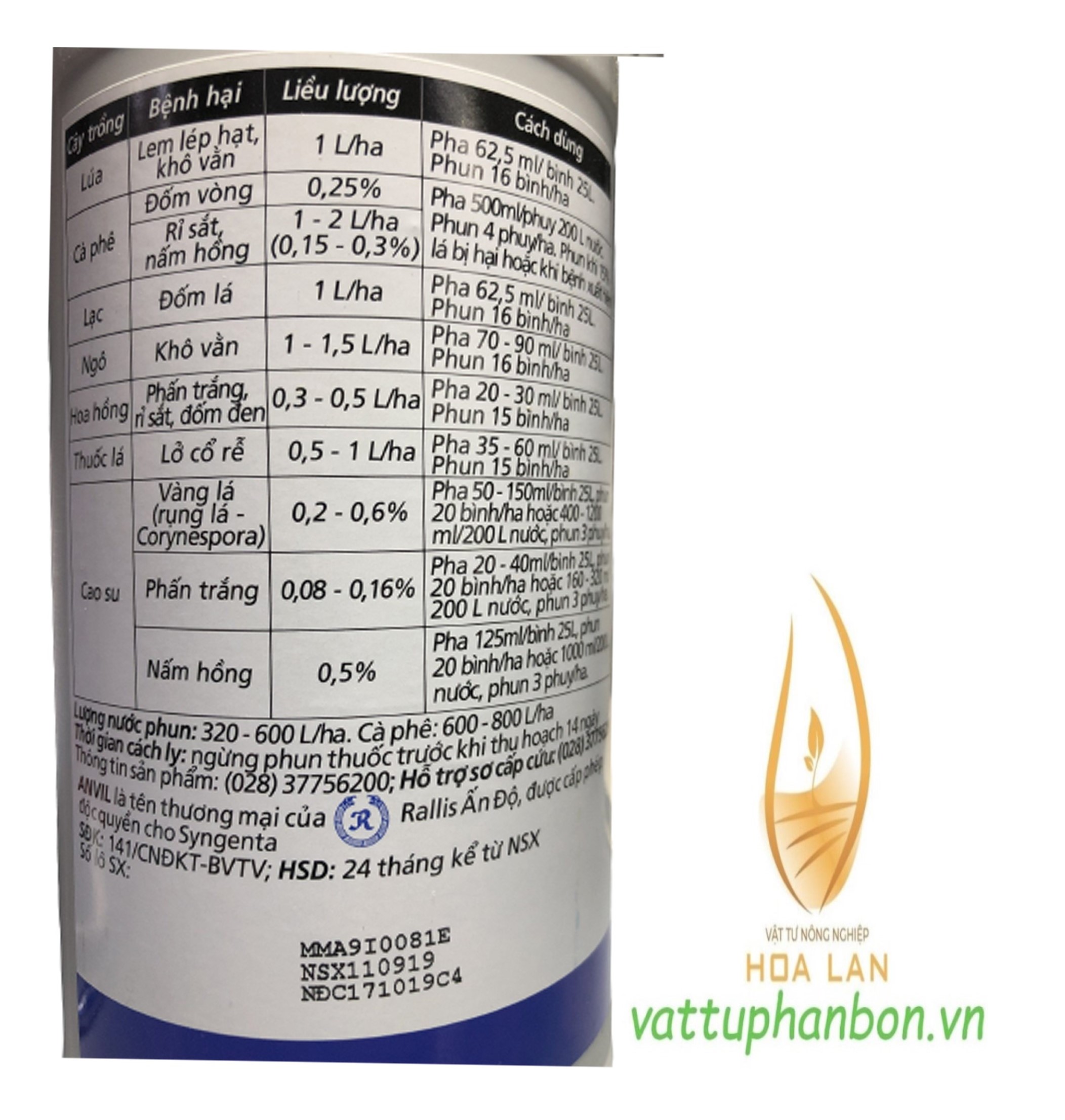 THUỐC TRỪ BỆNH ANVIL 5SC - #089A# 1 lít