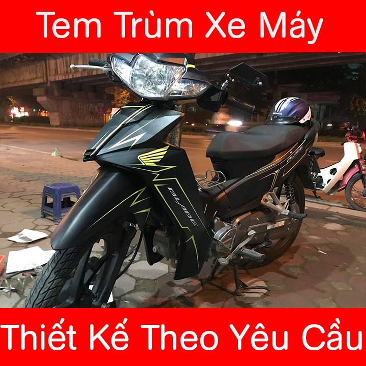 Tem Trùm Blade Đen Nhám Chỉ Vàng