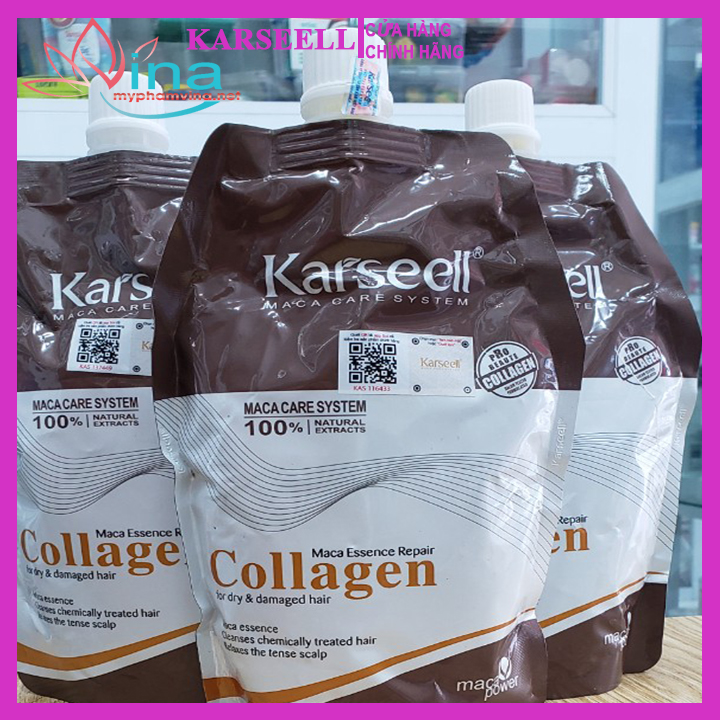 Hấp dầu Collagen Karsell phục hồi tóc hư tổn 500ml (DẠNG TÚI)