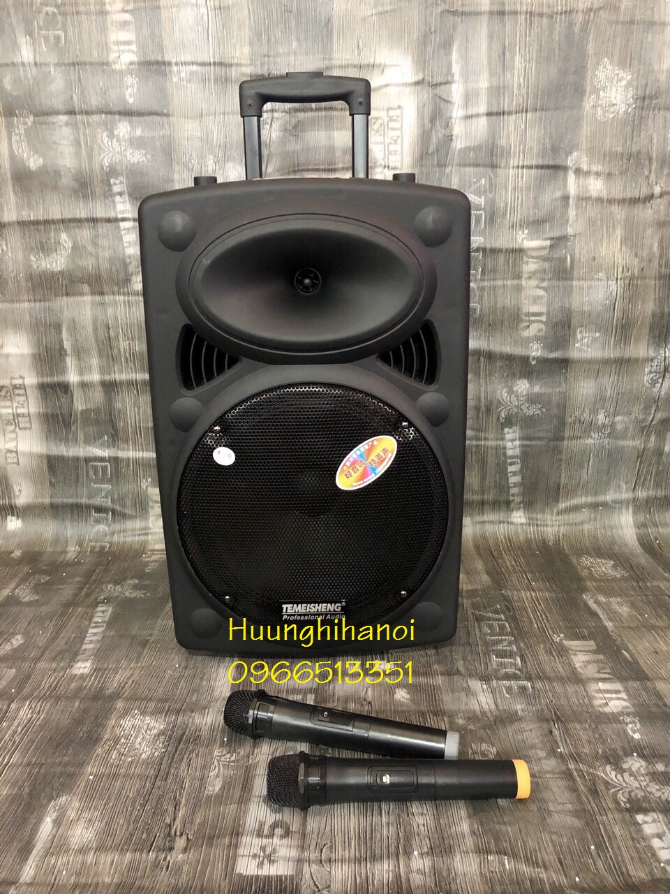 Loa kéo karaoke bass 3 tấc công suất lớn - loa kẹo kéo karaoke giá rẻ - loa karaoke bluetooth, tặng  2 micro không dây hát cực hay, giá rẻ