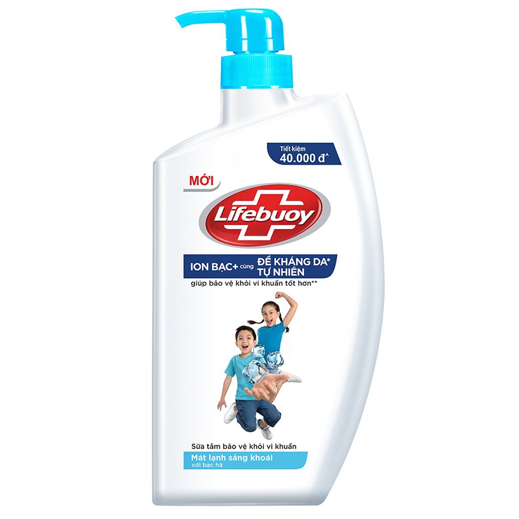 ( Xanh nhạt )Sữa tắm Lifebuoy mát lạnh sảng khoái 850gr