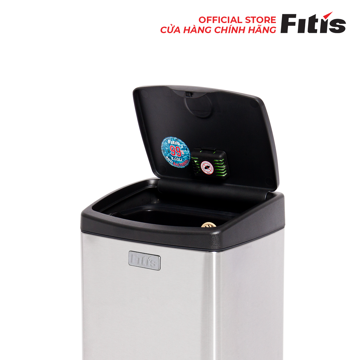Thùng Rác Fitis Premium - Vuông Nhấn Thấp (15L)