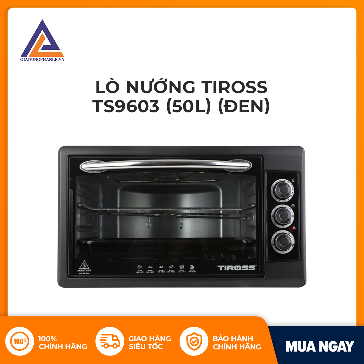 Lò nướng Tiross TS9603 (50L) (Đen)