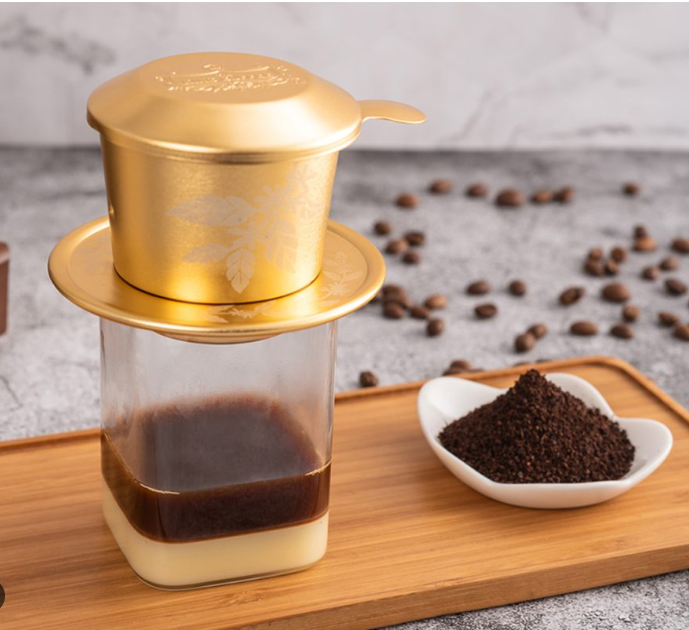Phin Cà Phê Việt Nhôm Vàng - Logo KING COFFEE