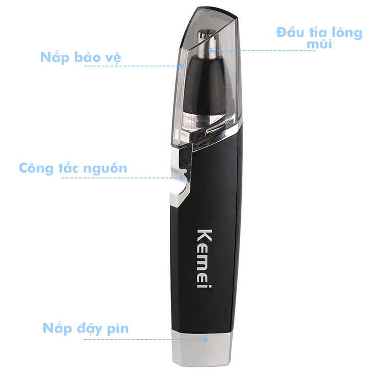 Máy Tỉa Lông Mũi Dùng Pin Kemei KM-6512 Tiện Lợi