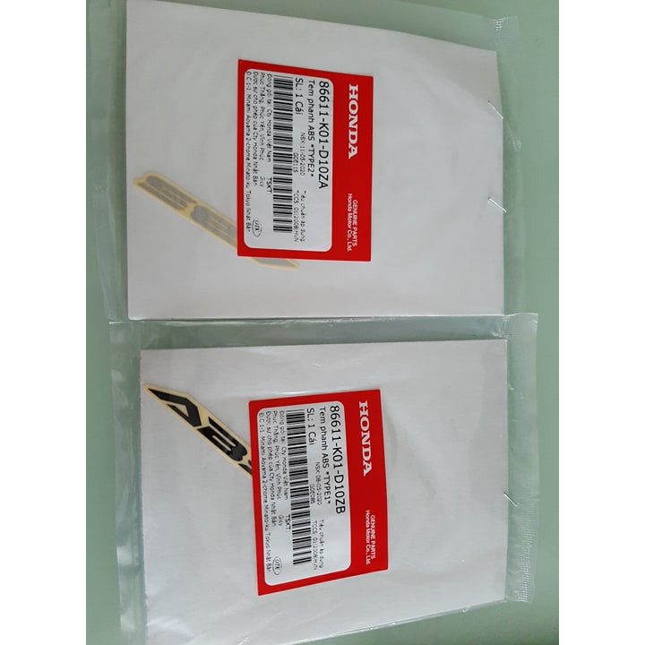 Tem chữ abs honda sh abs chính hãng honda