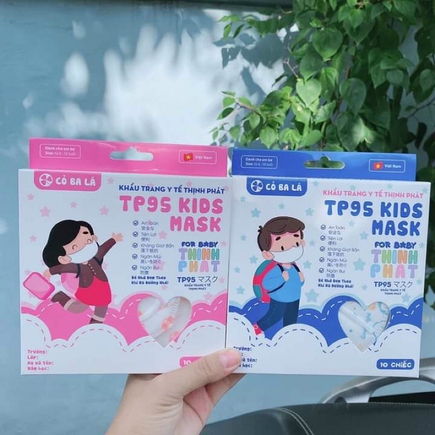 Khẩu trang N95 trẻ em Thịnh Phát TP95, hộp 10 cái, khẩu trang cho bé 6-10 tuổi, kháng khuẩn phòng chống dịch bệnh và khói bụi 95%, cotienshop87