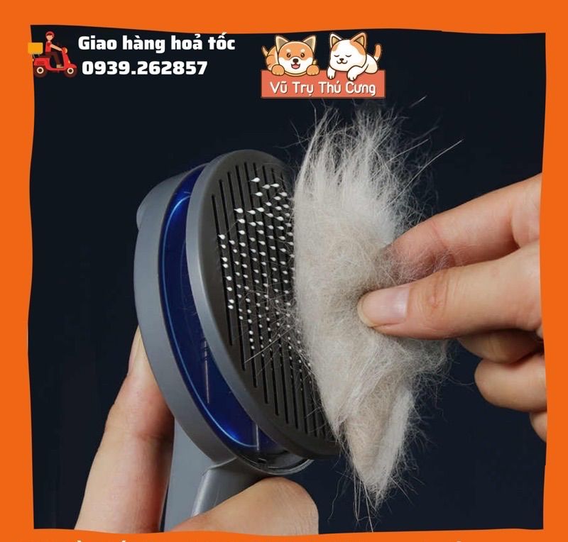 Lược chải lông chó mèo có nút bấm- Pakeway