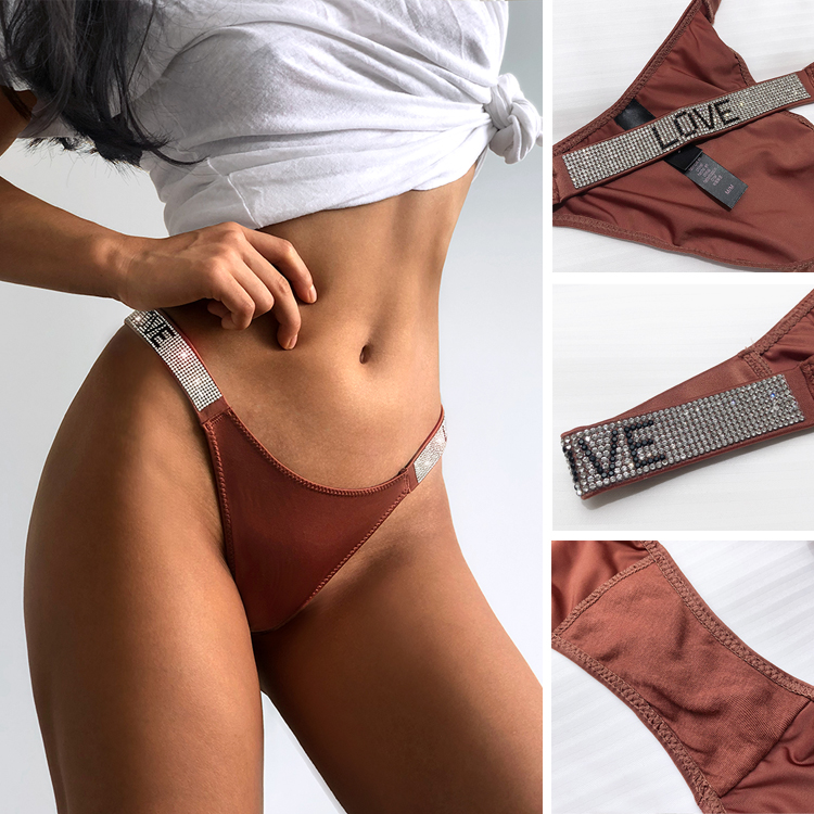 Quần lót lụa đính đá sexy love P313