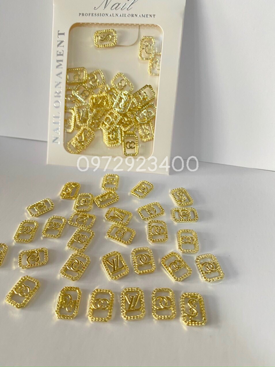 Charm kim loại trang trí móng ,đính móng tay 12 - mini nails