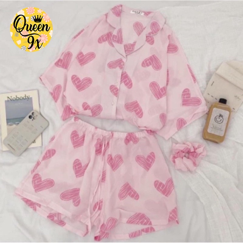 Bộ Pijama, Đồ Bộ Mặc Nhà Nữ Dáng Cộc Dễ Thương Cute