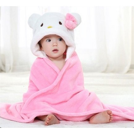 Chăn ủ có mũ hình thú cho bé