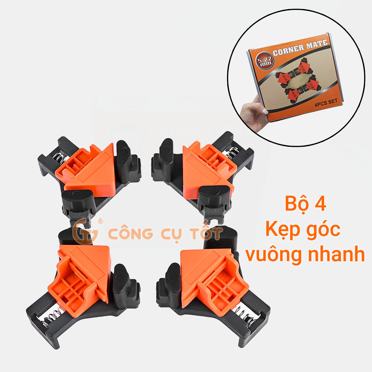 Bộ 4 cảo kẹp gỗ - vam góc vuông kẹp gỗ nhanh