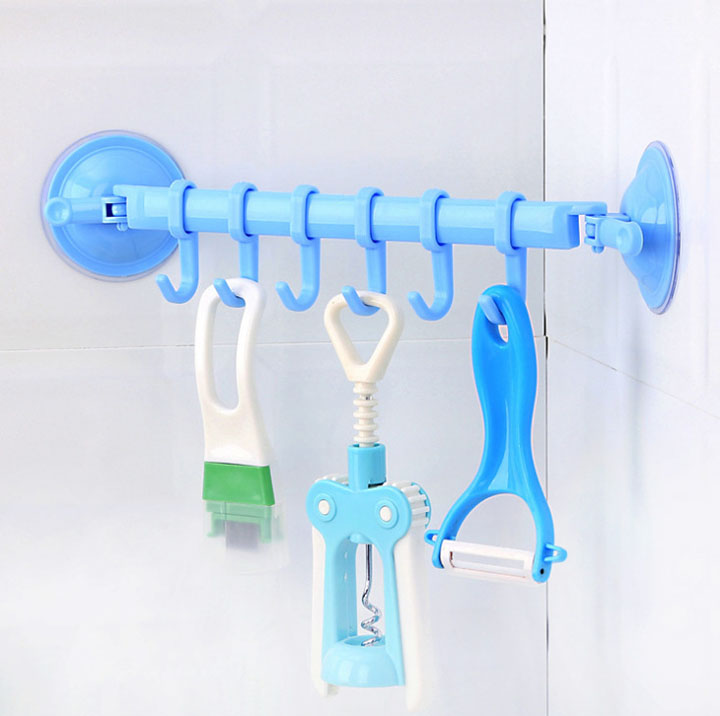 Thanh treo đồ dán tưởng 6 moc đa năng