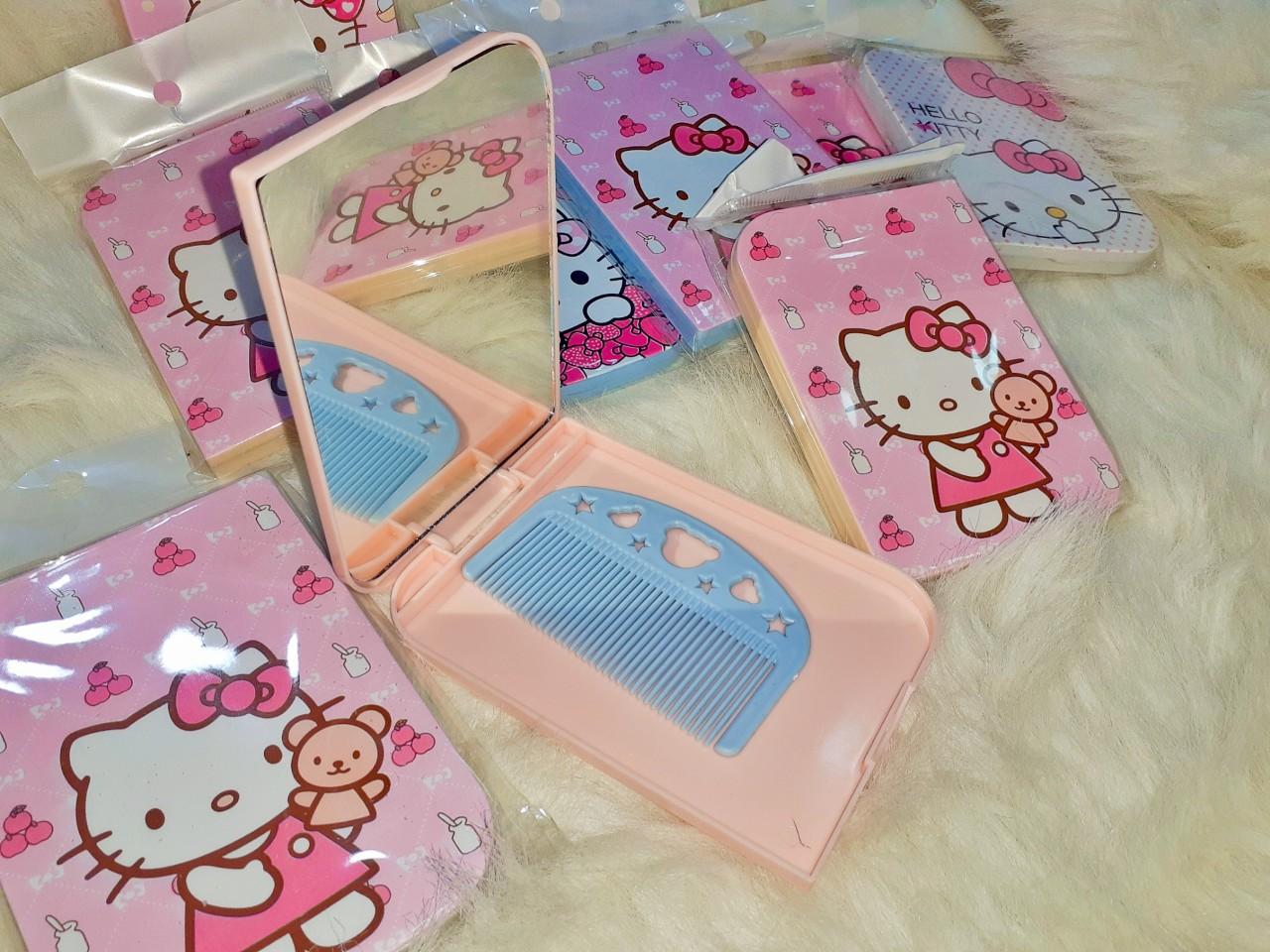 bộ gương + lược Mèo Kitty