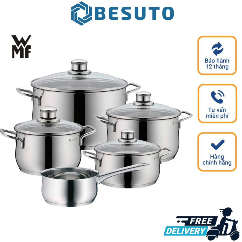 WMF Diadem Plus 5Pc Cookware Set, Stainless Steel, 5kg