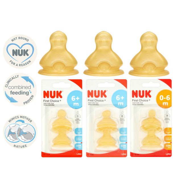 Núm ty cao su nuk cổ rộng cho bình nuk premuim choice