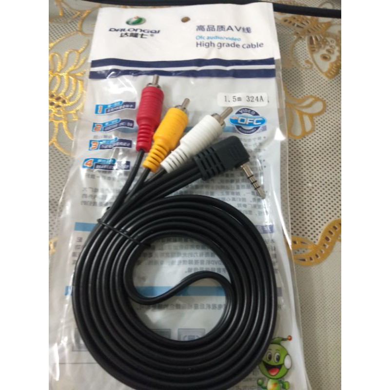 Dây Av 1 Đầu 3.5 Ra 3 Đầu Hoa Sen 1.5M