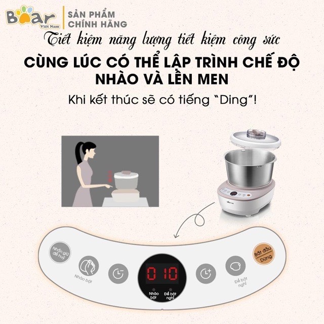 [CHÍNH HÃNG] MÁY TRỘN BỘT NHỒI BỘT LÀM BÁNH CAO CẤP BEAR HMJ A50B1