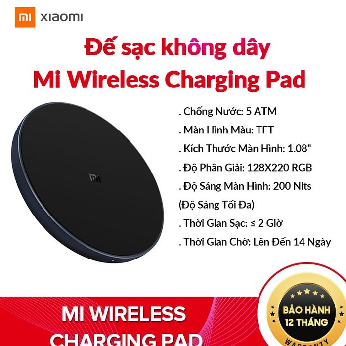 Sale - đế sạc không dây 10w mi wireless wpc01zm chuẩn qi