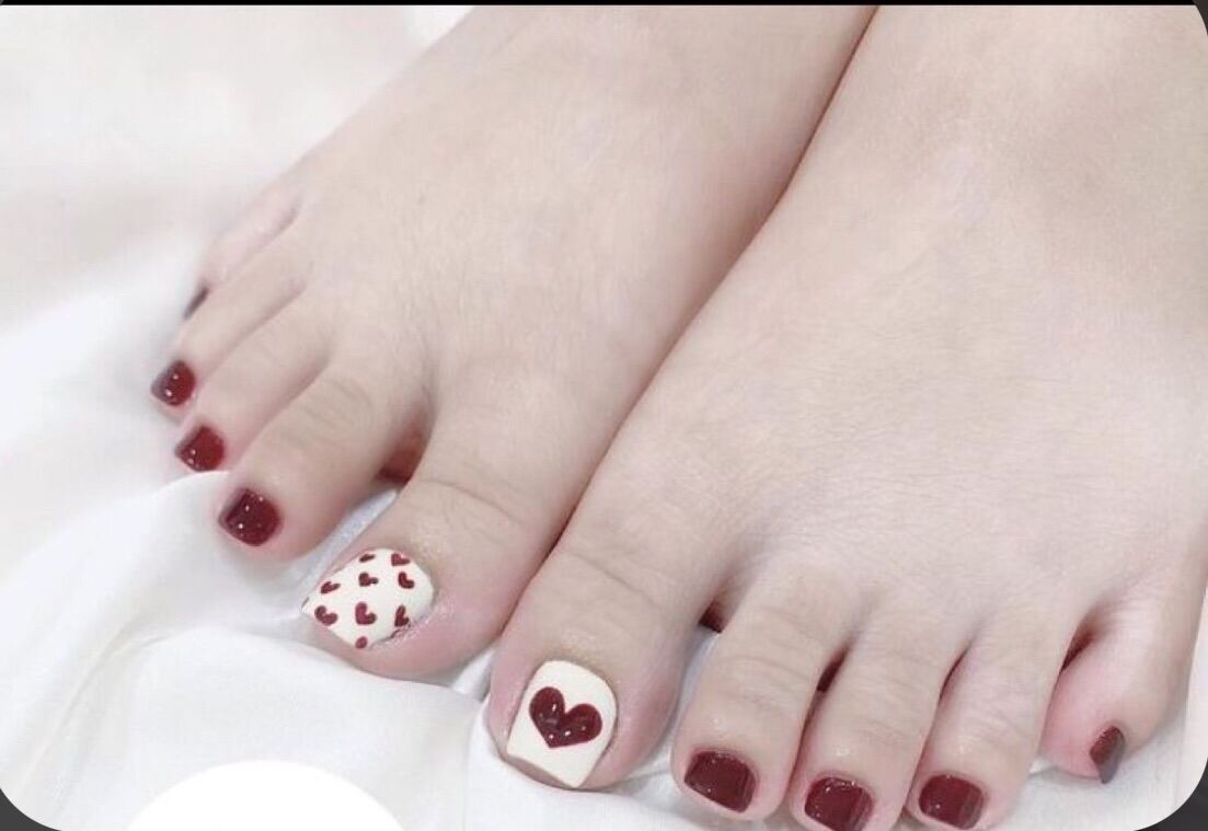 Nail box - Móng chân giả sơn gel thiết kế - bộ 24 móng kèm keo và dũa