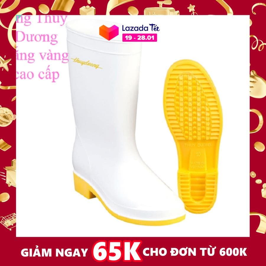 Ủng workwear high-grade white yellow lobar ocean safety goods Vietnam high quality ủng go rain boots Labor-safety Mart official