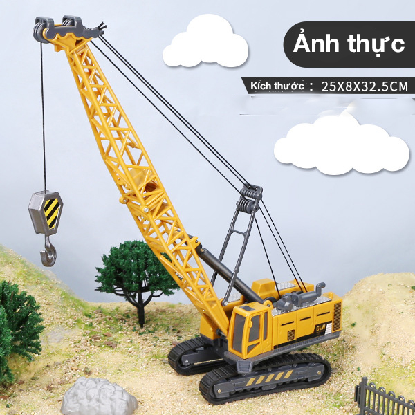 Đồ chơi mô hình xe cần cẩu nâng hàng hợp kim sắt và nhựa nguyên sinh an toàn hàng chi tiết sắc sảo, các khớp chuyển động kích thích giác quan của trẻ - KAVY