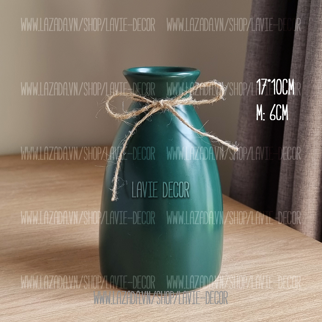 Lọ hoa gốm sứ men mát phong cách châu Âu