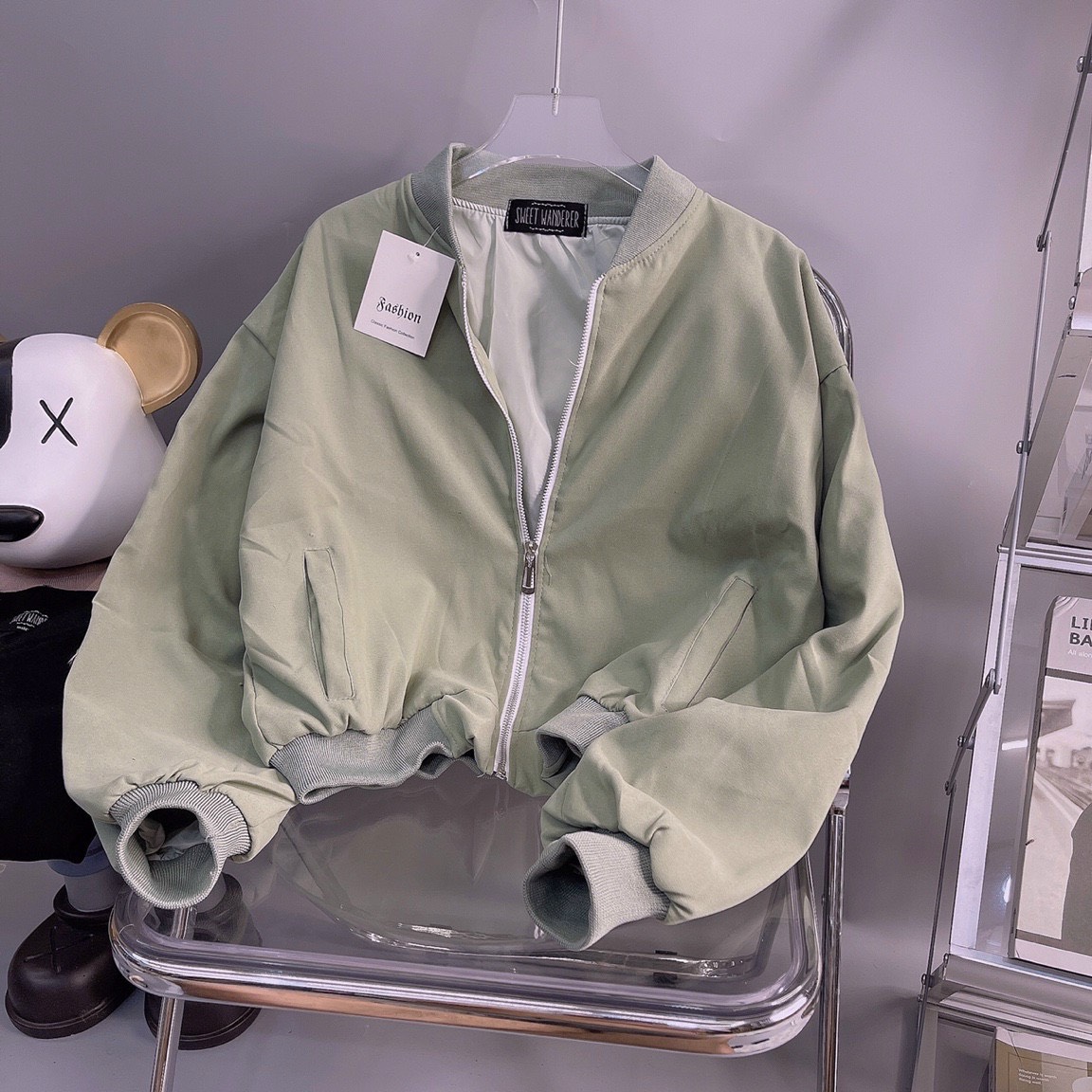 [HCM]áo khoác da lộn bomber mẫu mới