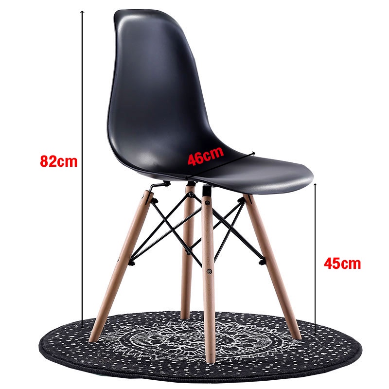 DAMIKGhế eames làm việc chân gỗ Sồi giằng sắt chịu lực đến 250kg