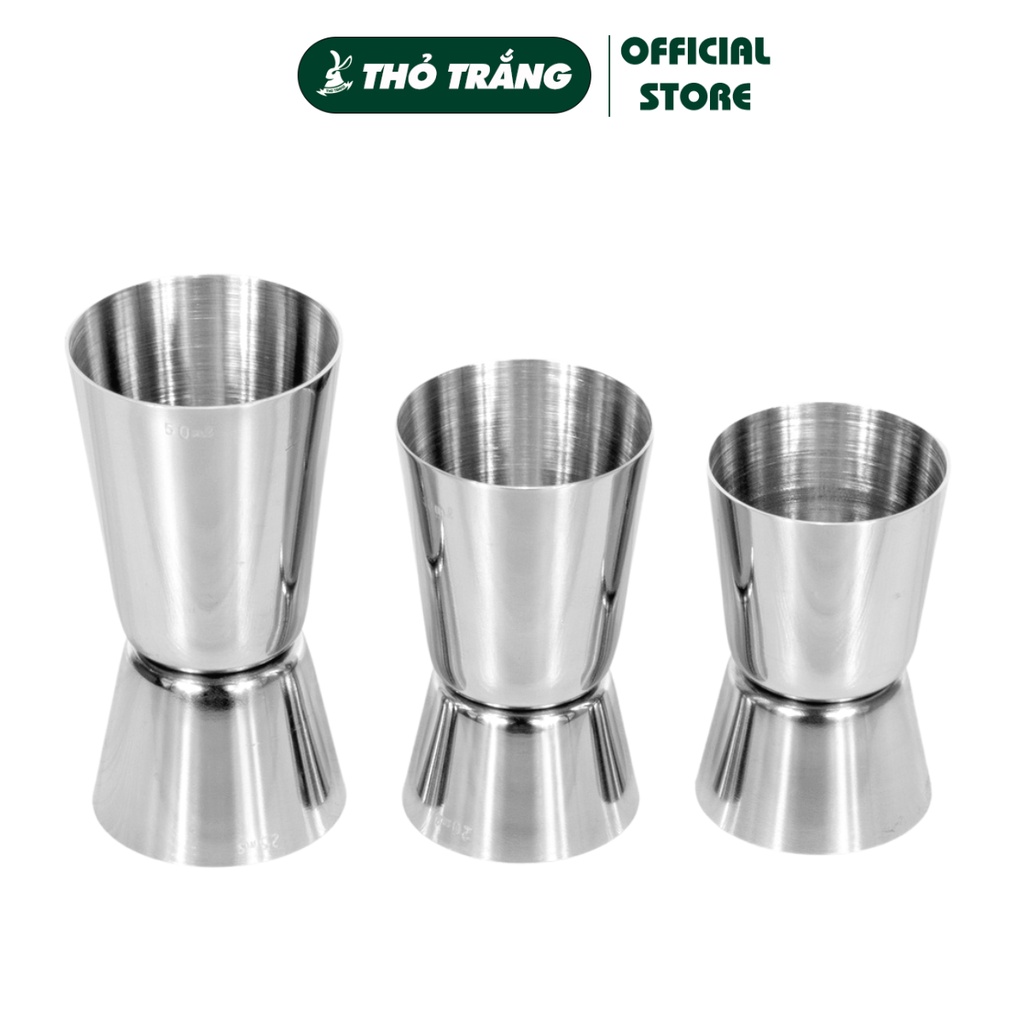 Ly đong jigger định lượng pha chế 2 đầu inox 100% các size