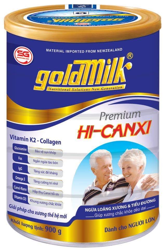 [HCM]SỮA CHO NGƯỜI GIÀ NGĂN NGỪA LOÃNG XƯƠNG và TIỂU ĐƯỜNG - Sữa bột Goldmilk Hi-Canxi 900g - SỮA DÀNH CHO NGƯỜI GIÀ