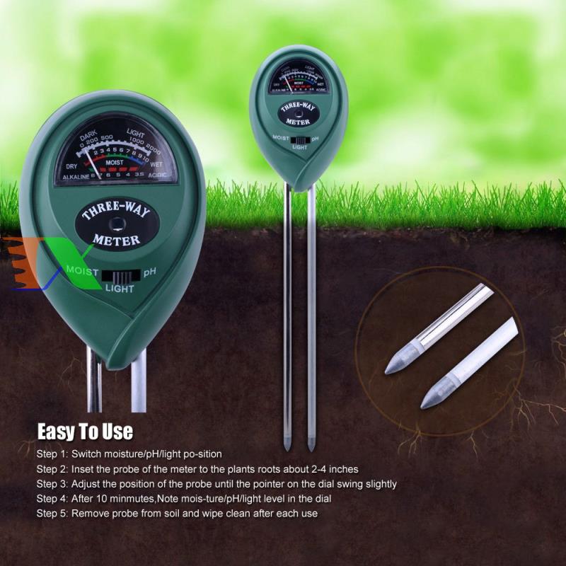 Dụng cụ đo độ PH đất, Que thử PH, Độ ẩm, Ánh sáng, Nhiệt độ