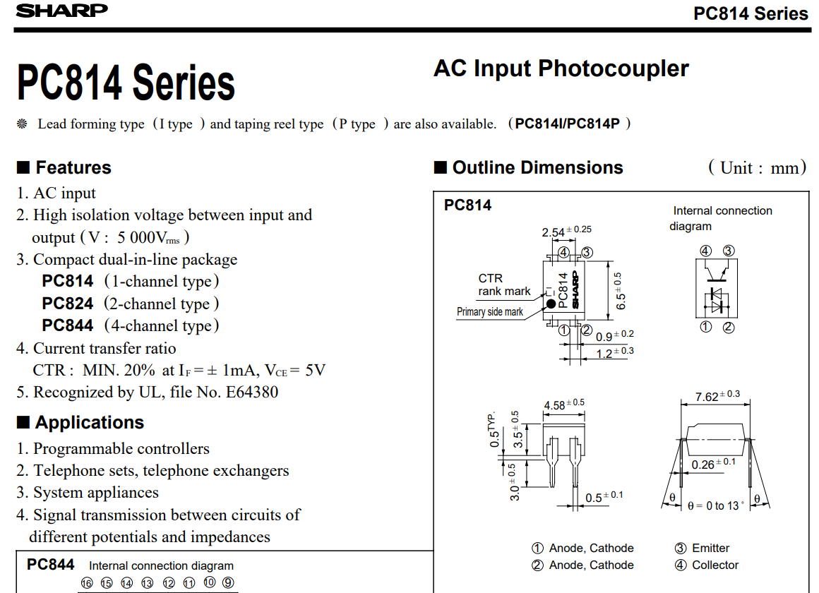 Combo 5 con Opto cách ly quang PC814 SOP-4 SHARP loại tốt