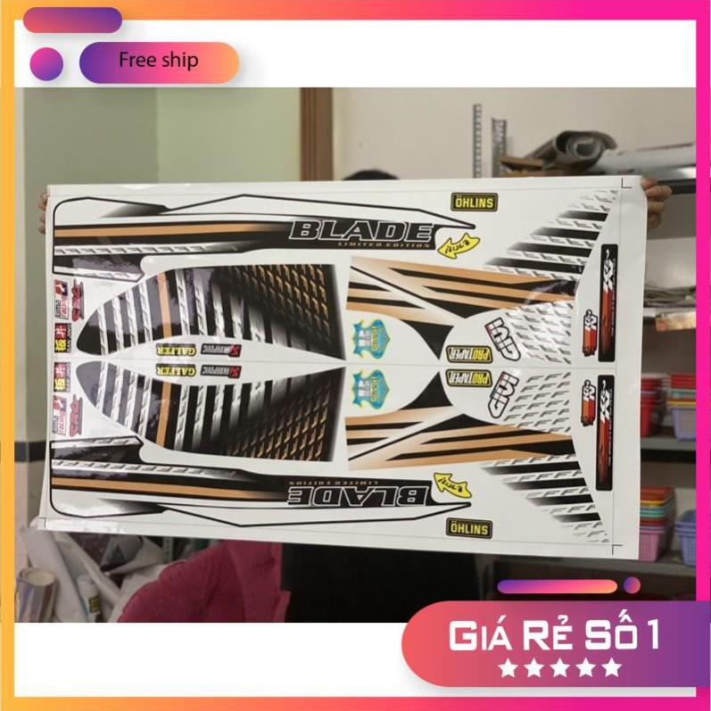 [ QUÍ KHÁCH VUI LÒNG MANG TEM RA TIỆM CHO THỢ DÁN] TEM RỜI xe honda wave blade 110 trắng đen