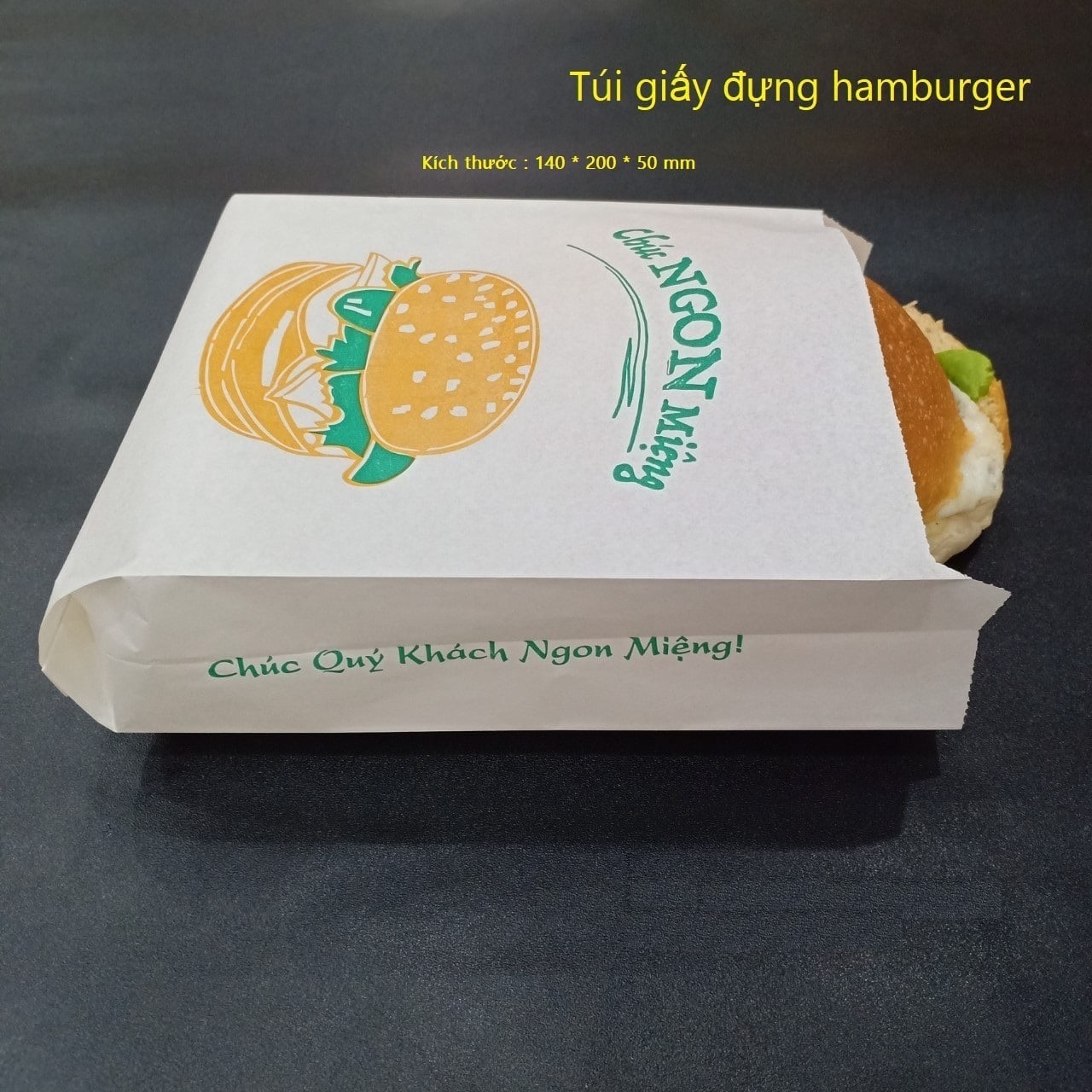 [HCM]100 túi giấy đựng Hamburger